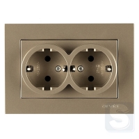 Розетка двойная с заземлением 16A/220V Arvia Electric KAREN Титан (20 05 2000 907)